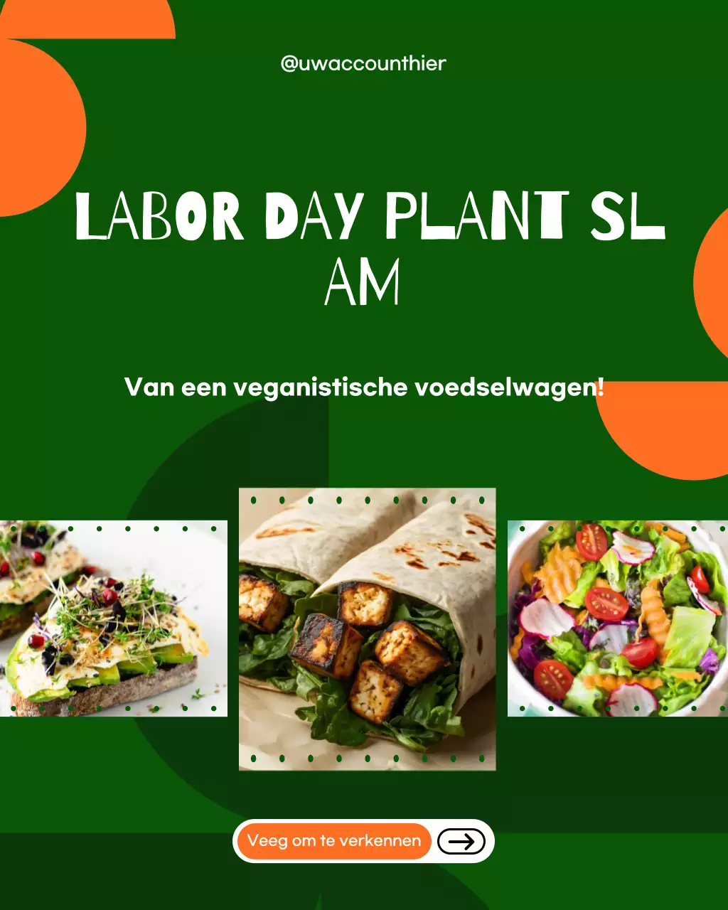 Instagram-bericht voor groene retro-voedselpromotie