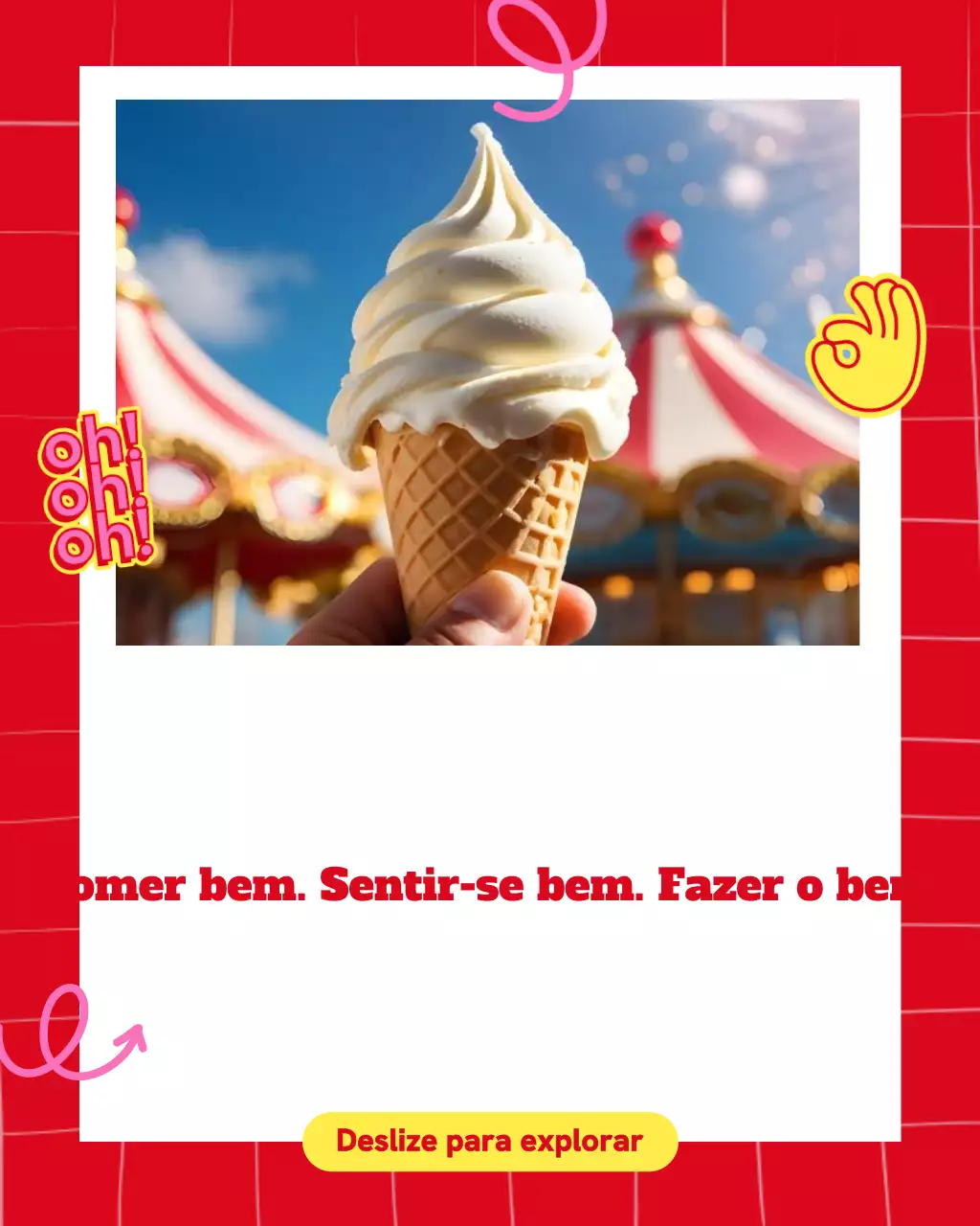 Postagem de promoção de comida da moda vermelha no Instagram