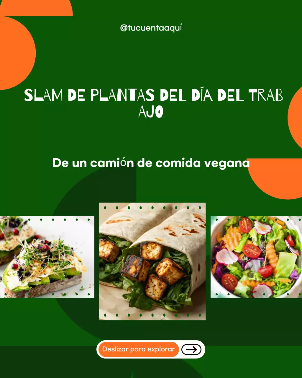 Publicación de Instagram sobre promoción de comida retro verde