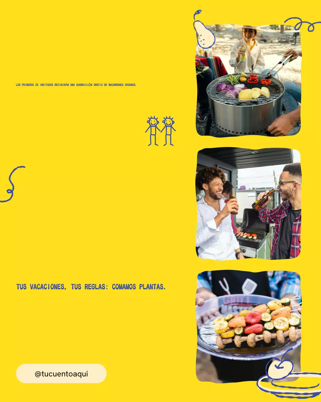 Publicación de Instagram de promoción vegana de moda amarilla