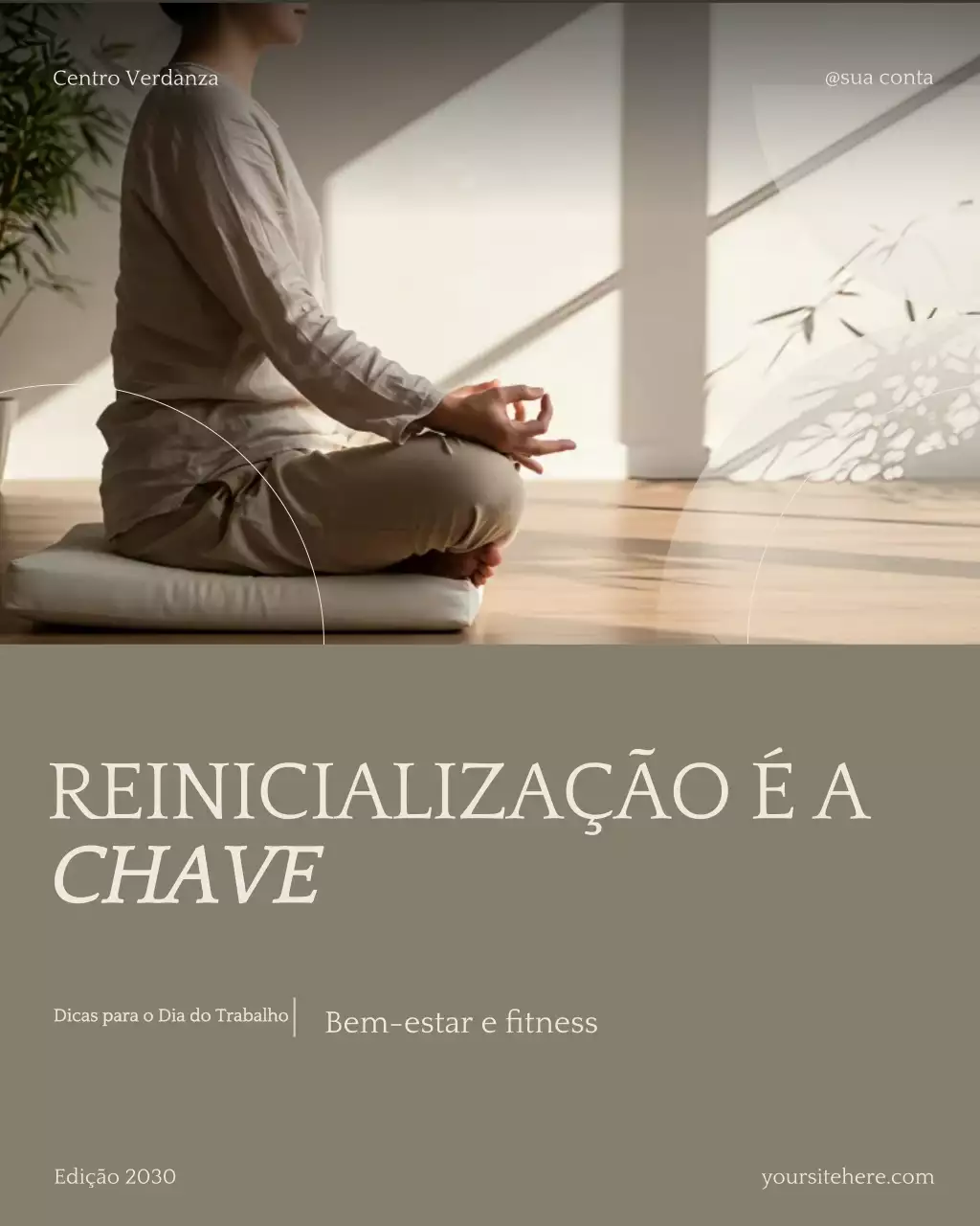 Postagem do Instagram sobre o guia de bem-estar minimalista bege