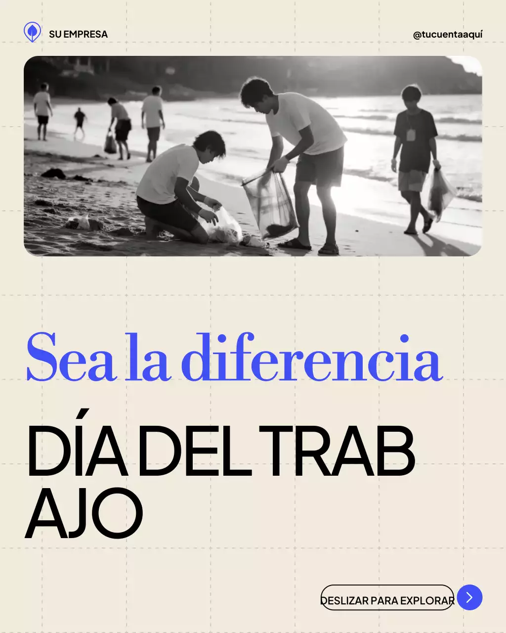 Publicación de Instagram para anunciar un evento en Beige Modern Beach