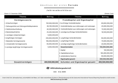 Schwarz-weiße, ordentliche Finanzberichte