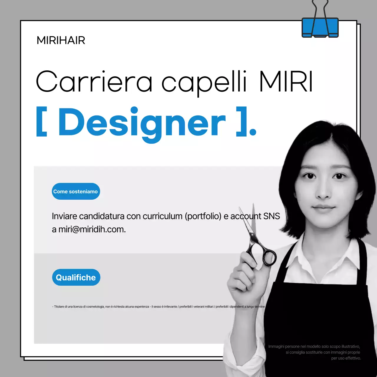 Avviso di reclutamento Gray Clean