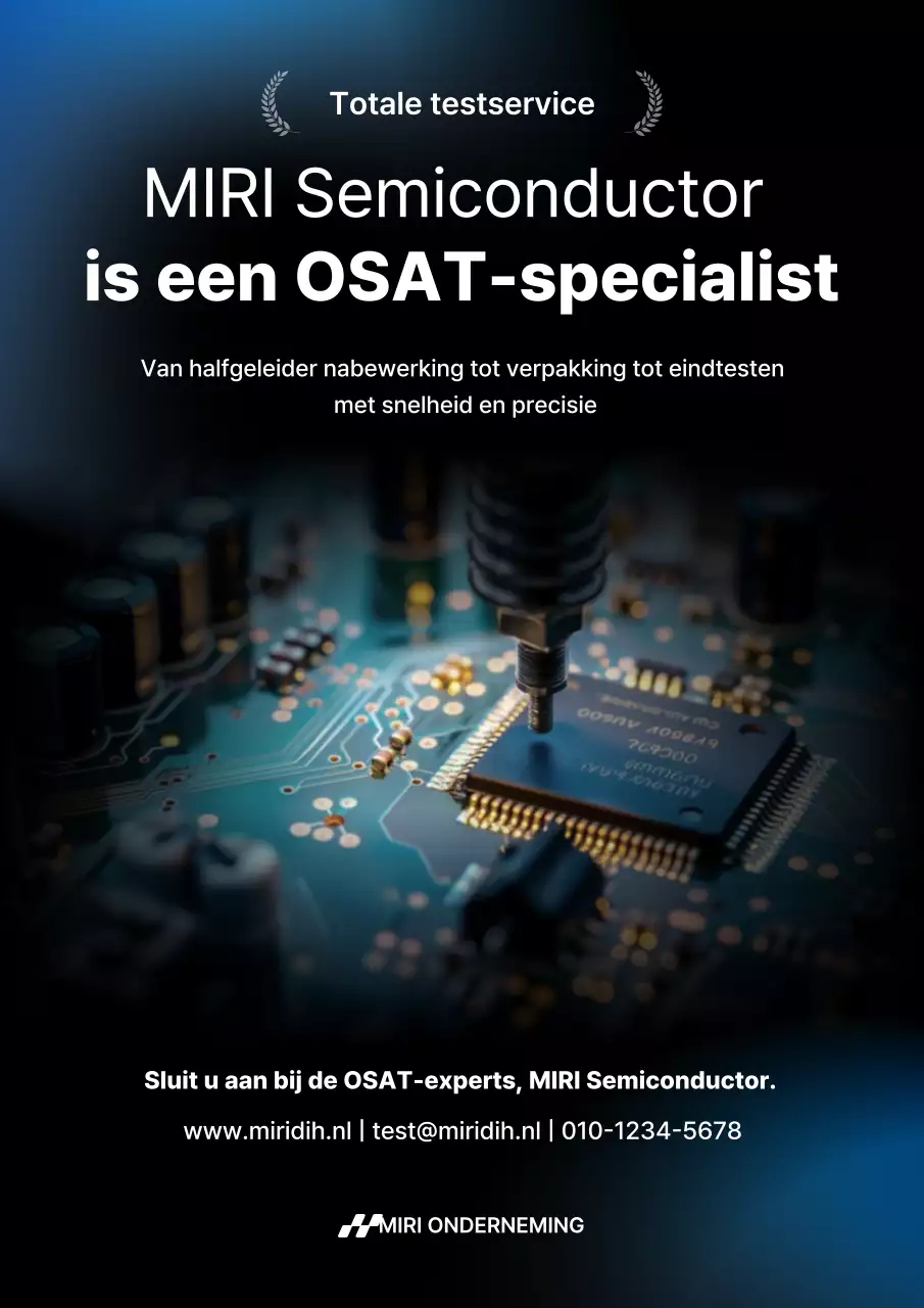 Zwarte moderne halfgeleideradvertentie