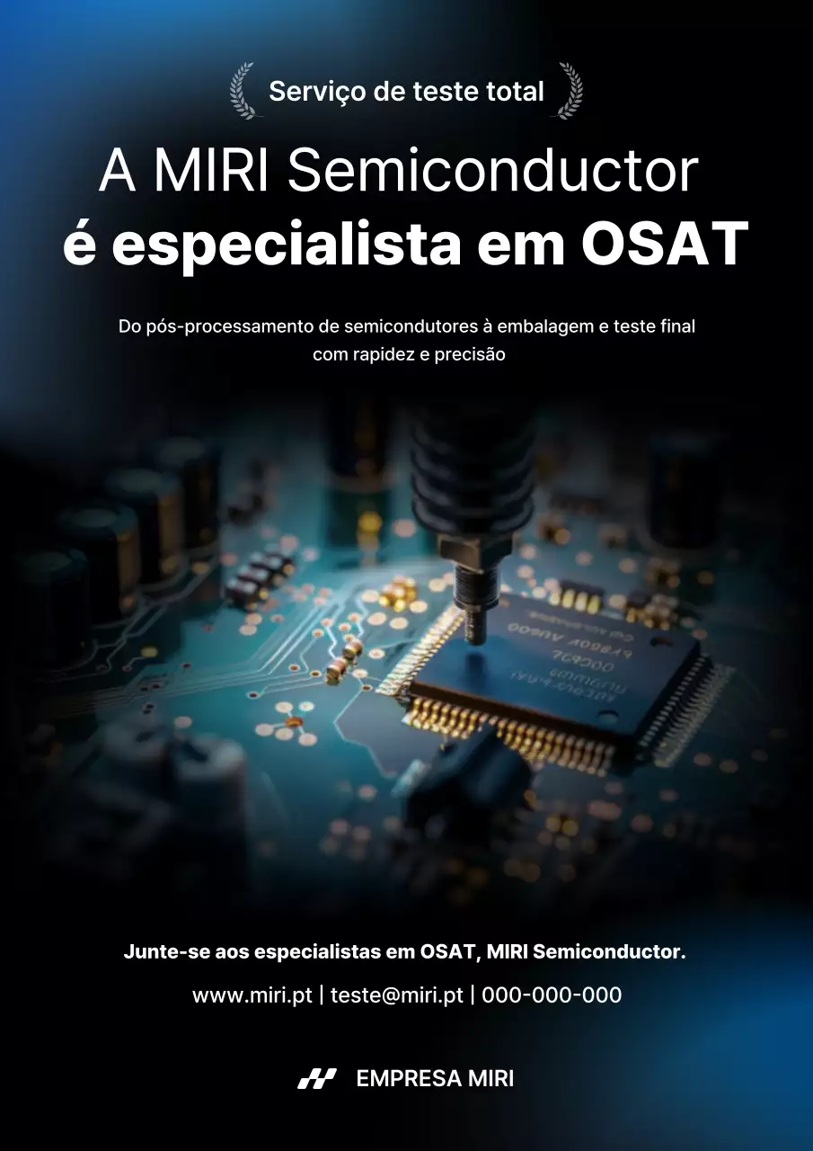 Anúncio de semicondutores modernos pretos