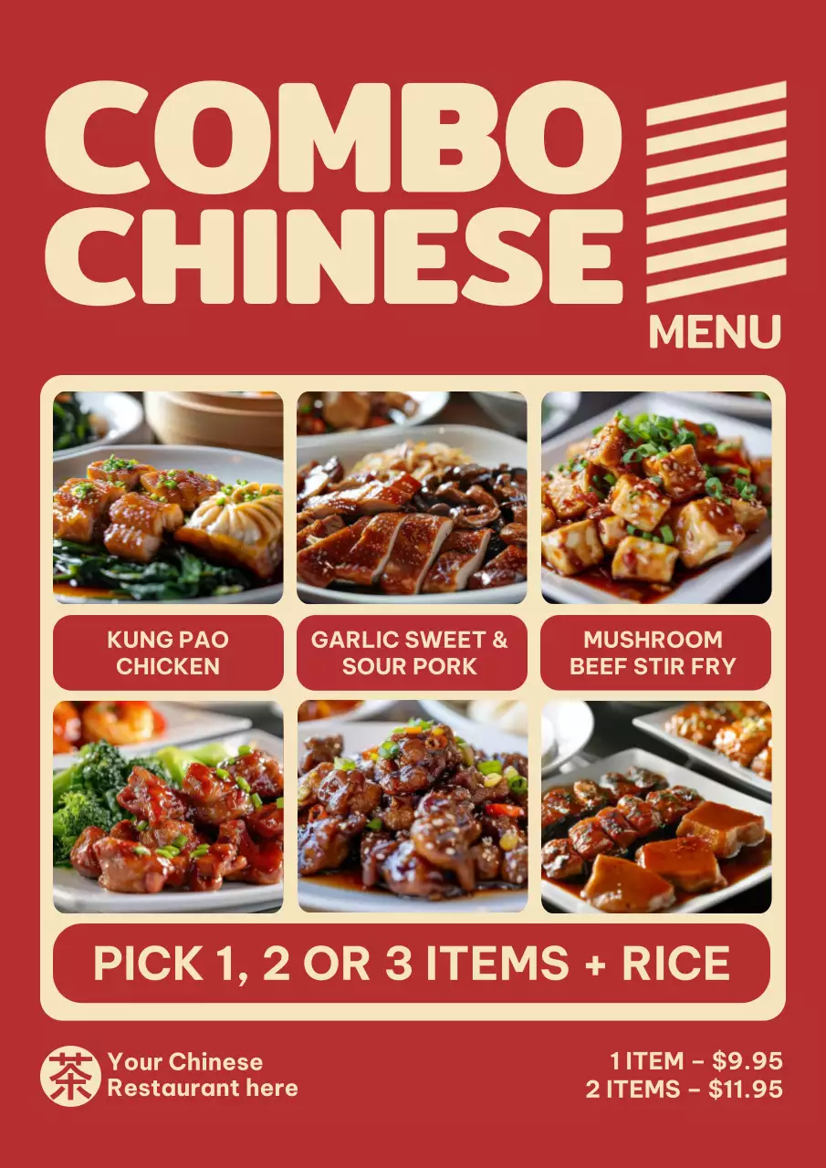 Red Retro Food Menu Poster