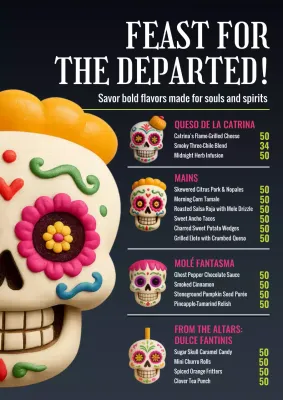 Black Traditional Food Menu Poster