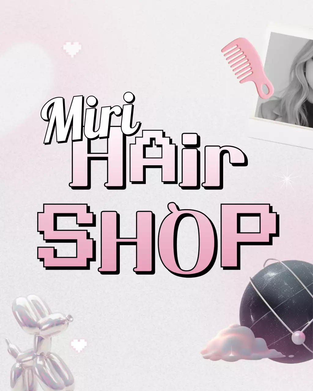 핑크 키치 헤어샵 홍보