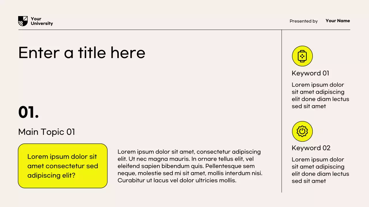 Yellow Modern Research Document Presentation