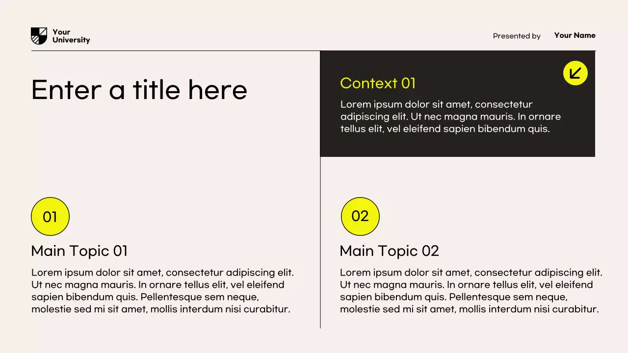 Yellow Modern Research Document Presentation
