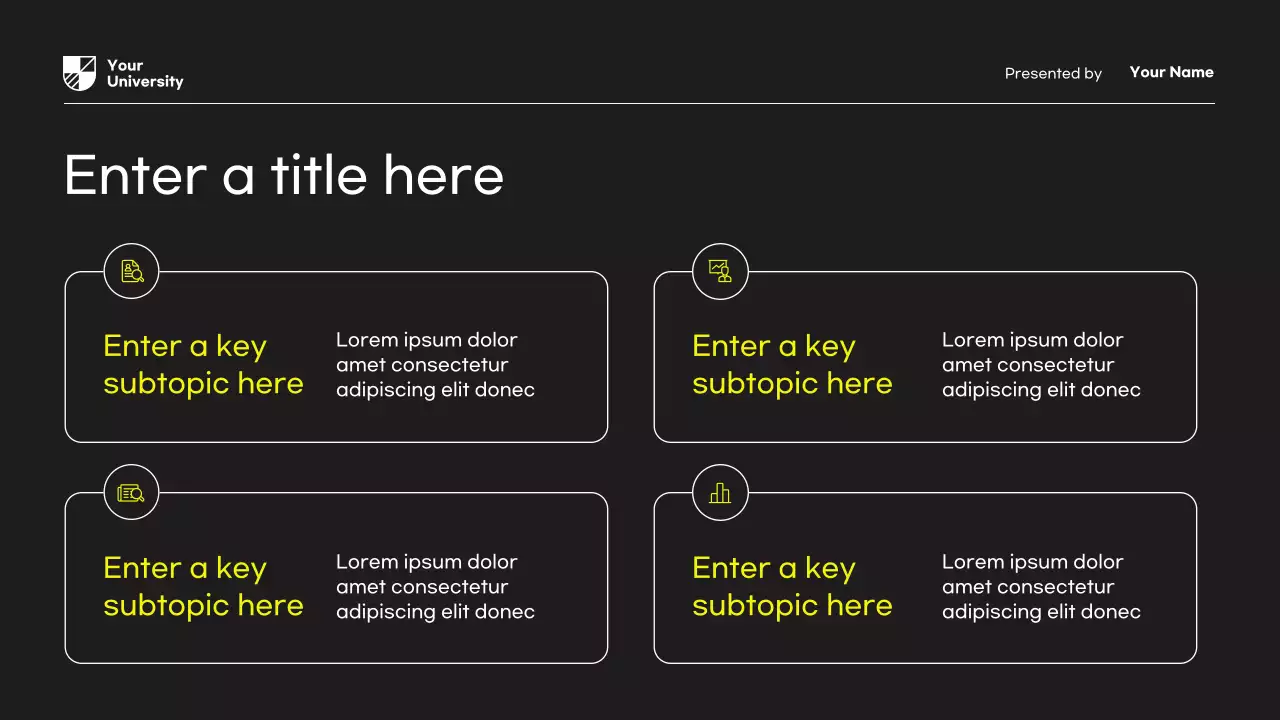 Yellow Modern Research Document Presentation