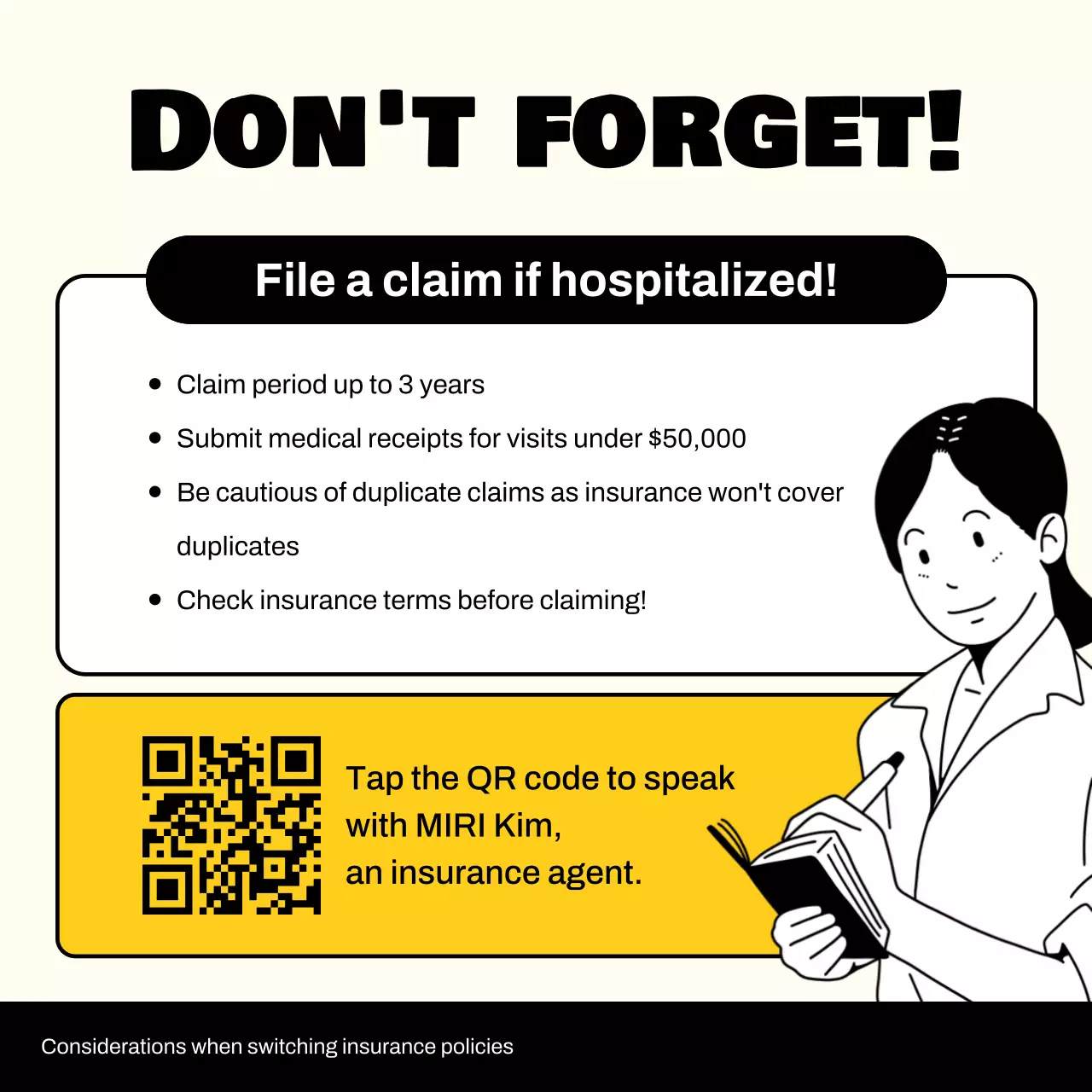 guia de seguro de quadrinhos amarelos