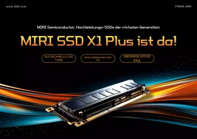 Schwarze, stilvolle Werbung für Speichergeräte