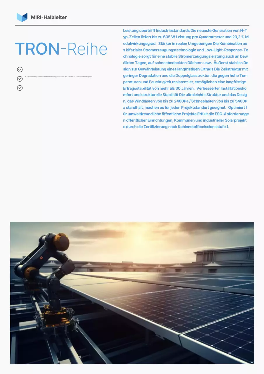 Weiße moderne Solarwerbung