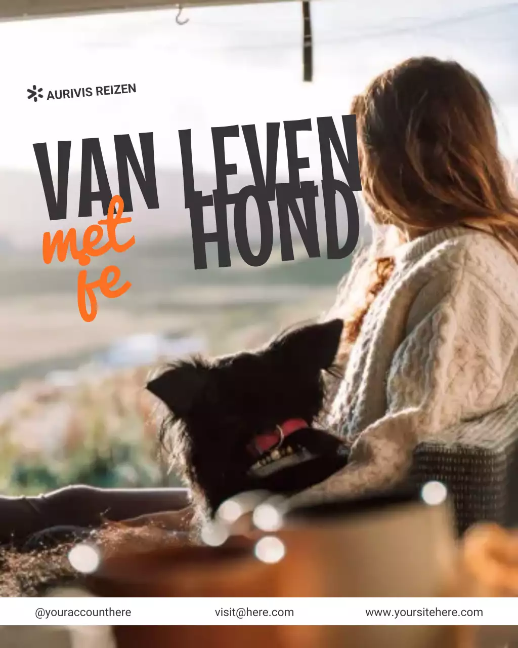 Gele speelse reisadvertentie op Instagram