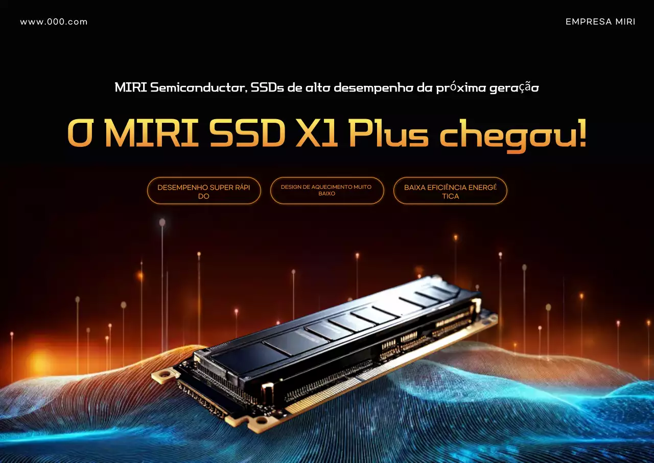 Anúncio de SSD moderno preto