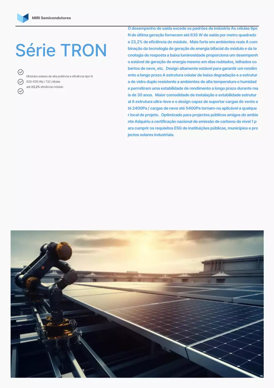 Anúncio Solar Moderno Branco