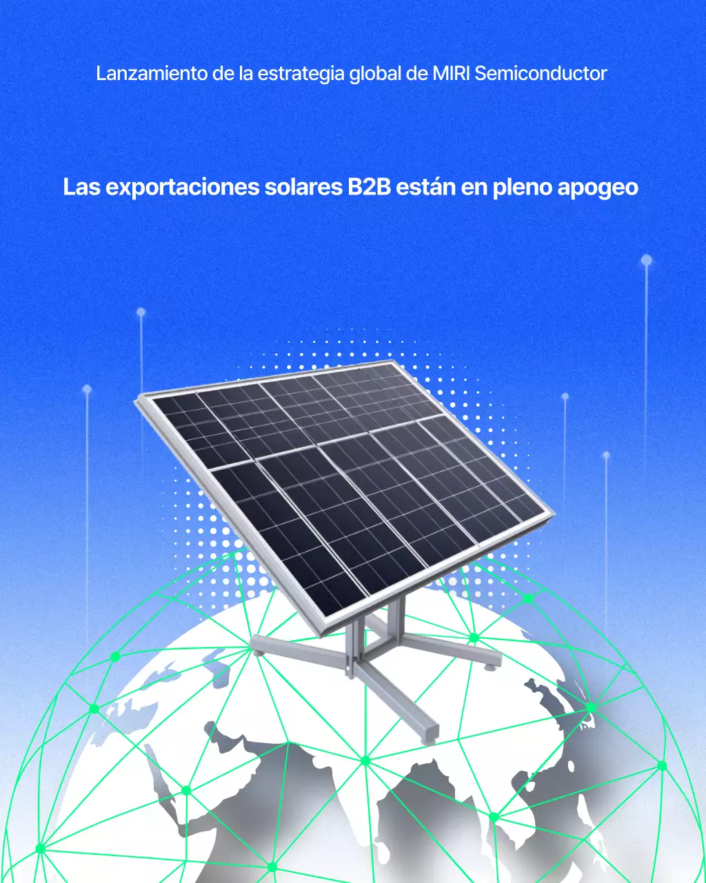 Anuncio solar moderno azul