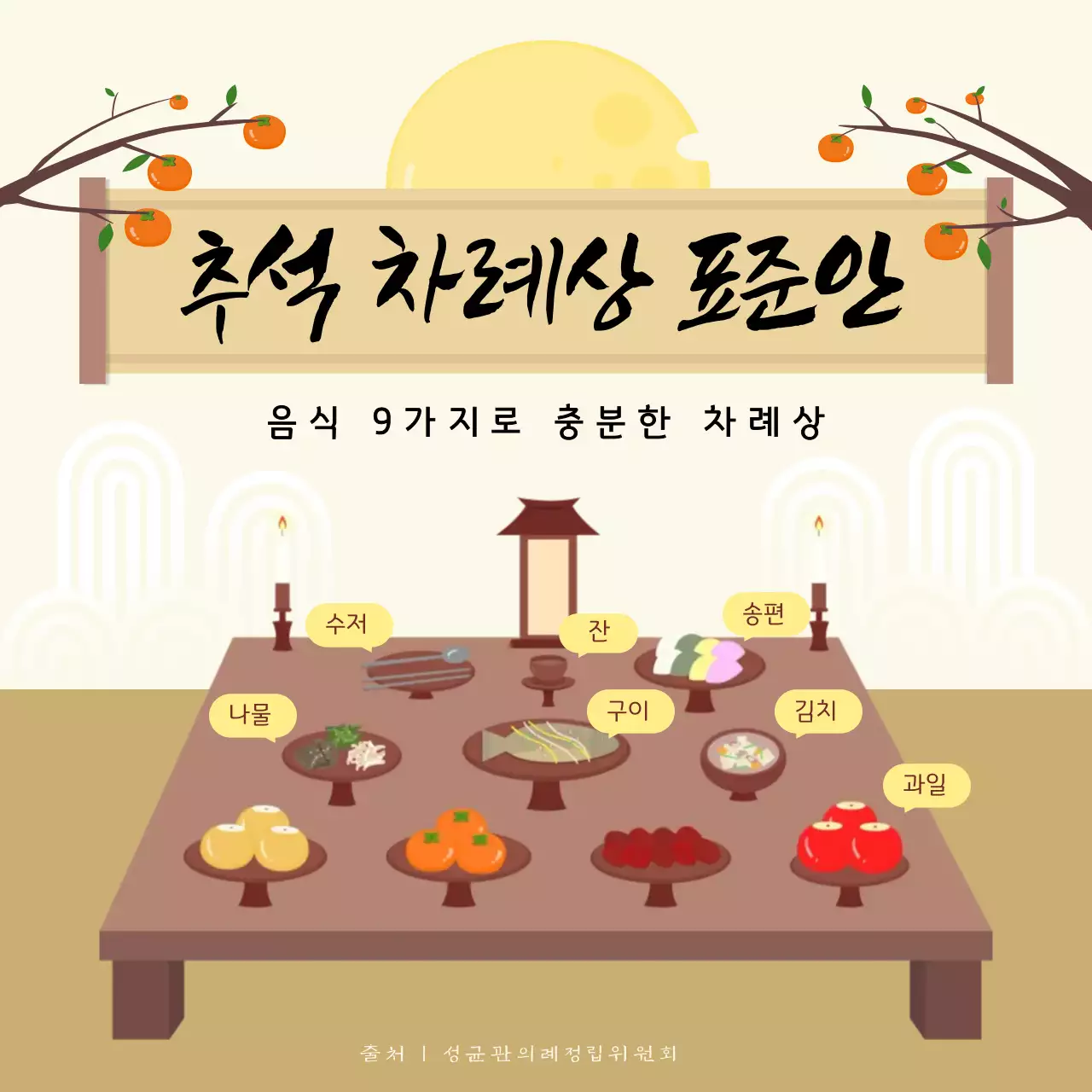 베이지 전통 추석 명절 차례 홍보 안내