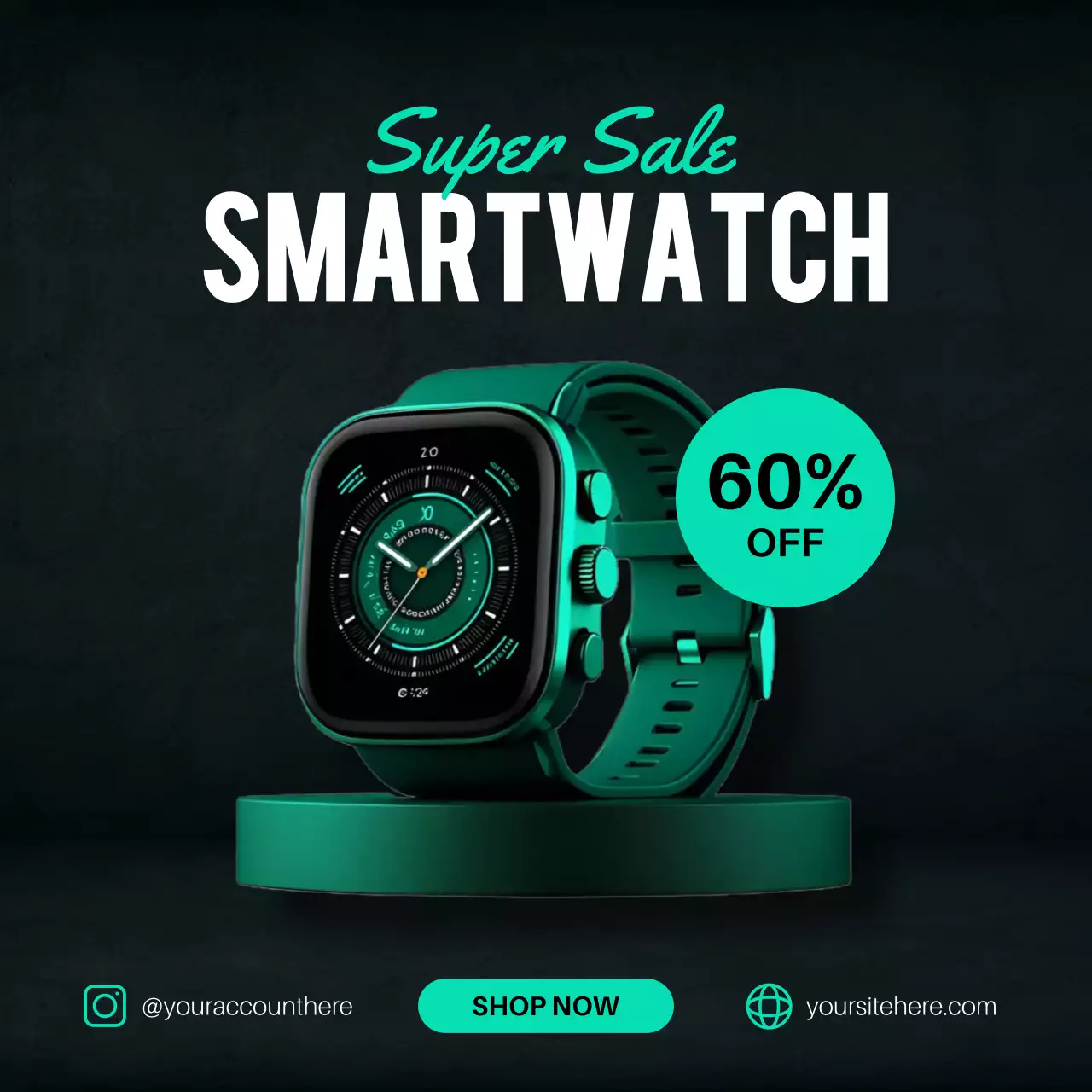 블랙 앤 그린 모던 워치 프로모션