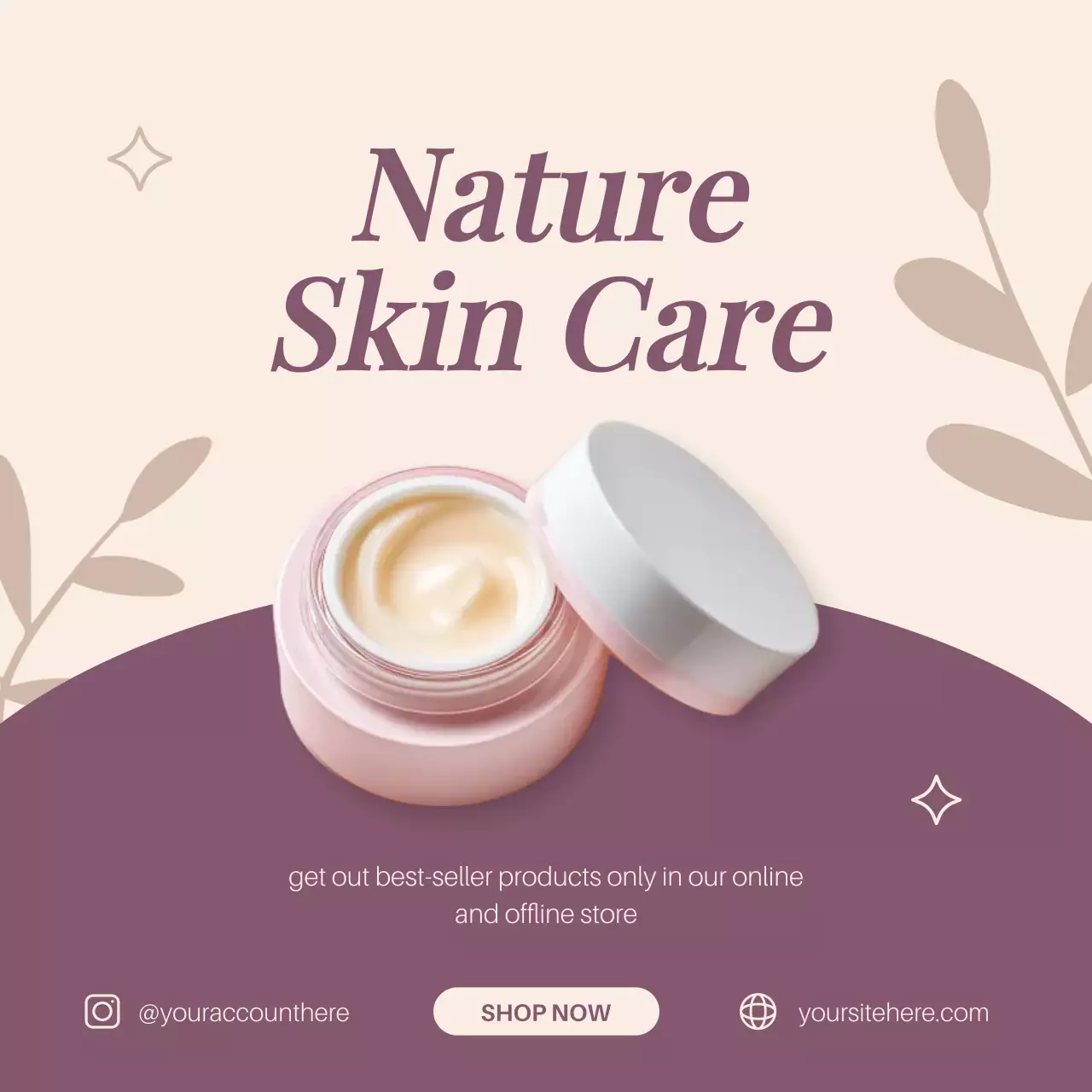 베이지 & 퍼플 모던 스킨케어 프로모션