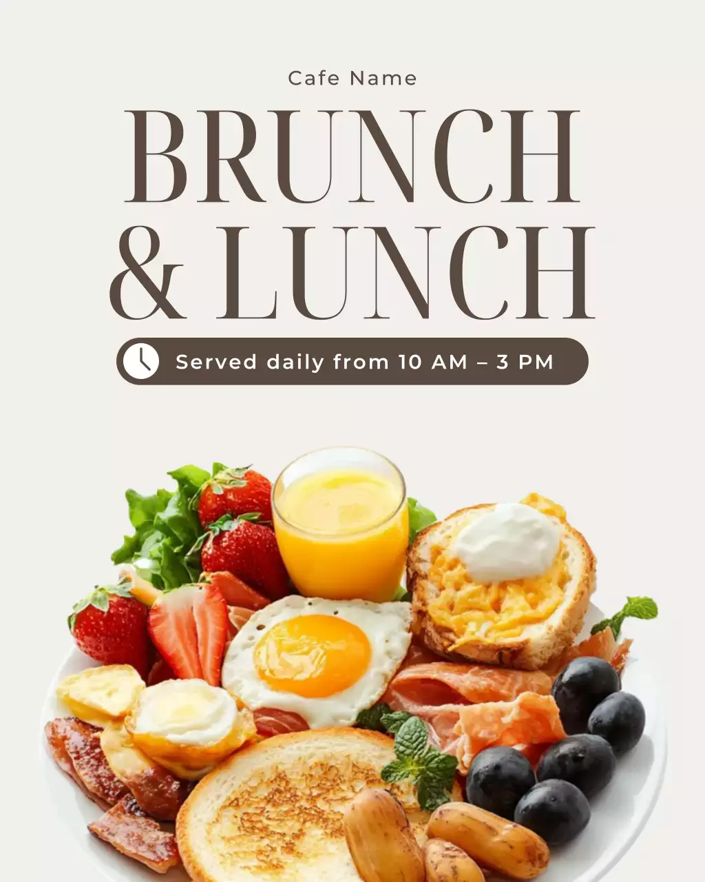 베이지 모던 카페 브런치 비즈니스