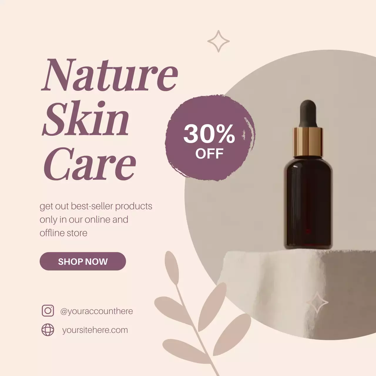 베이지 & 퍼플 모던 스킨케어 프로모션