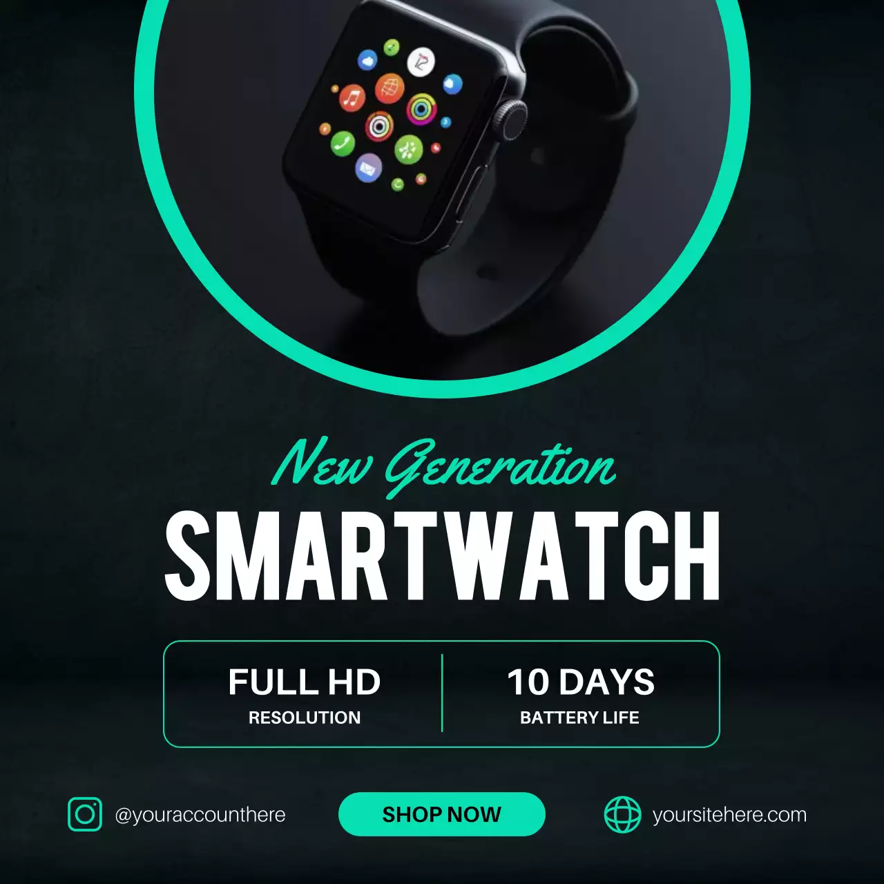 블랙 앤 그린 모던 워치 프로모션