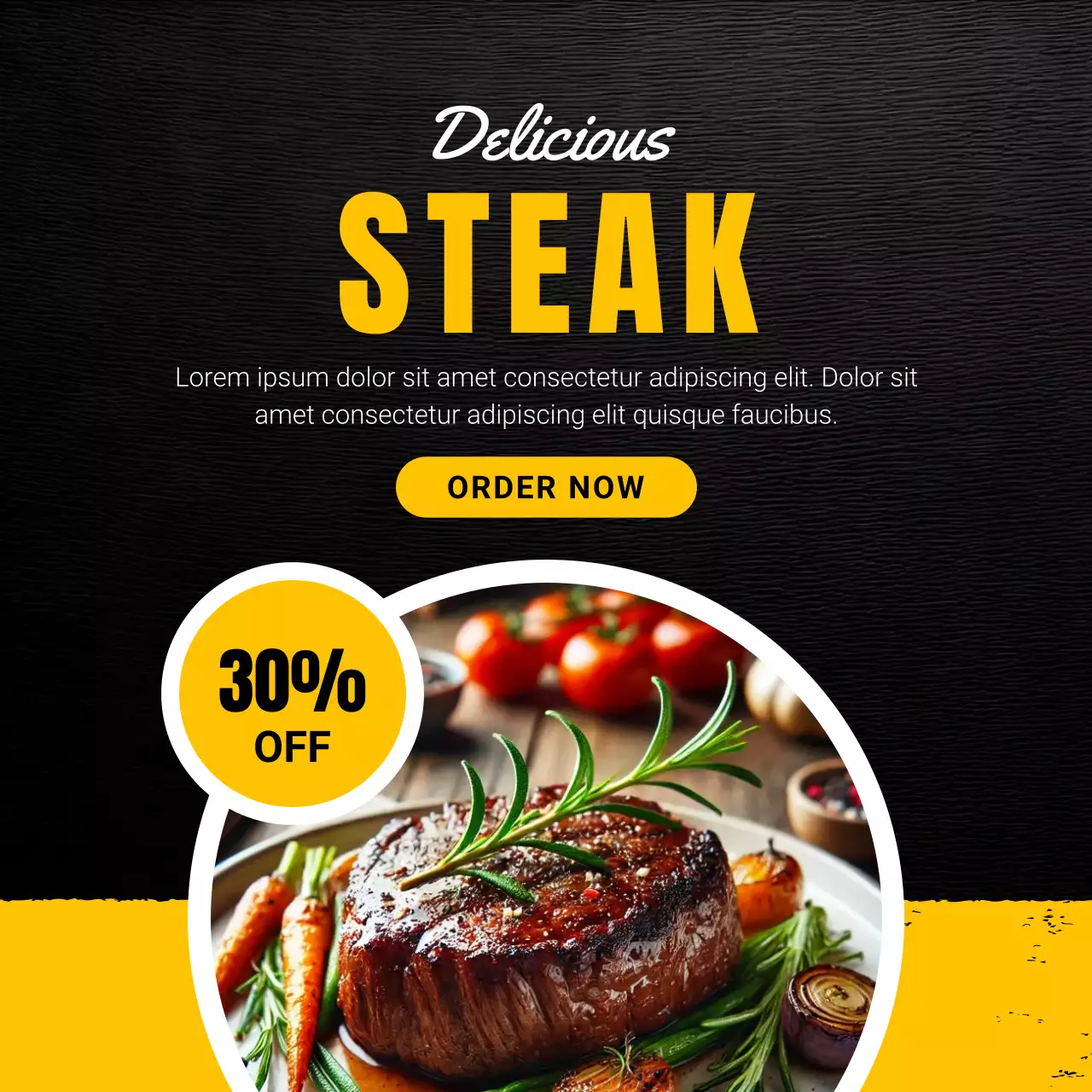 블랙 앤 옐로우 모던 텍스처 푸드 광고