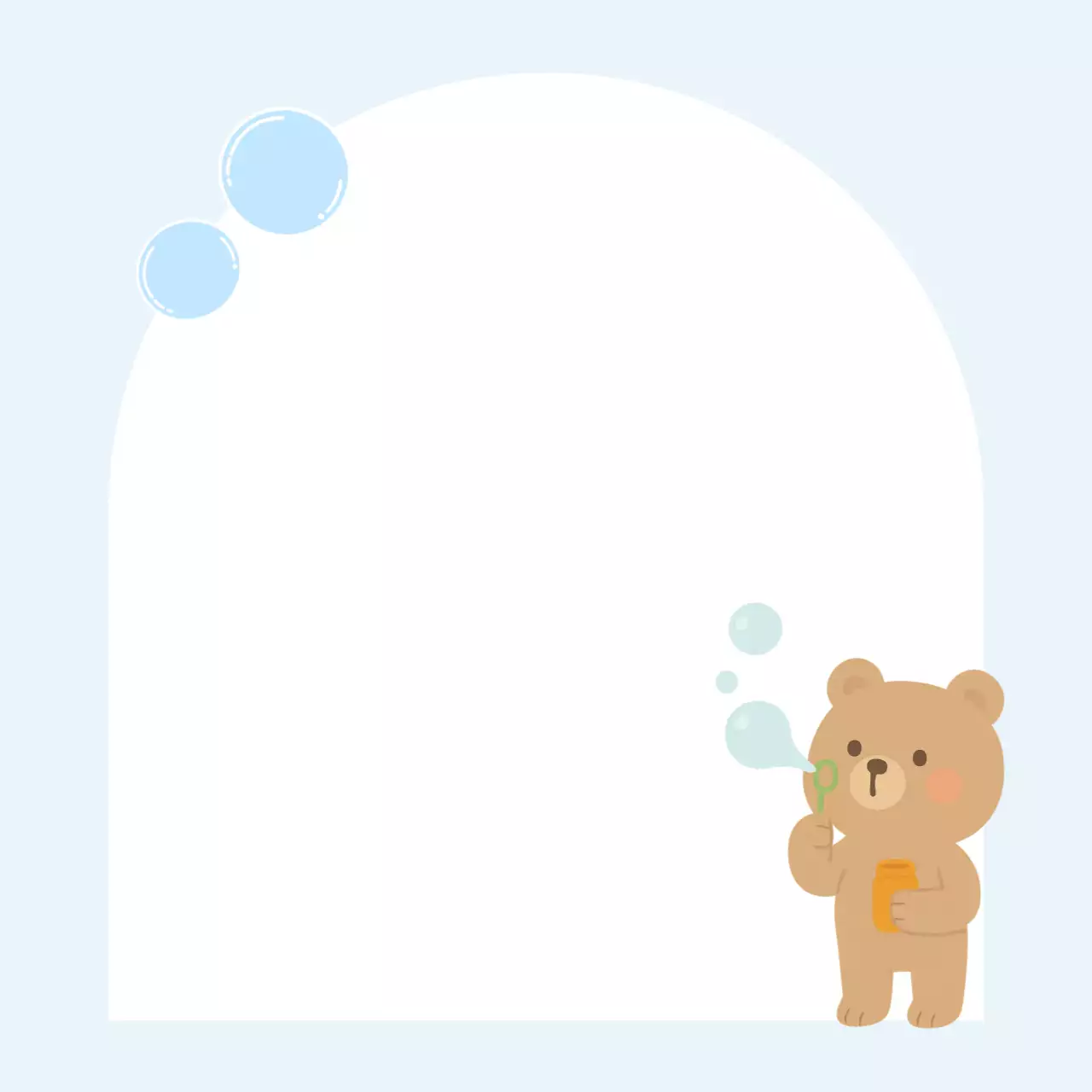 하늘색 비눗방울 곰