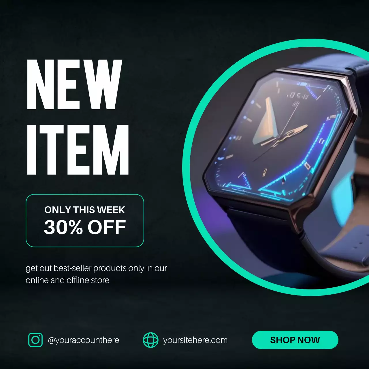 블랙 앤 그린 모던 워치 프로모션