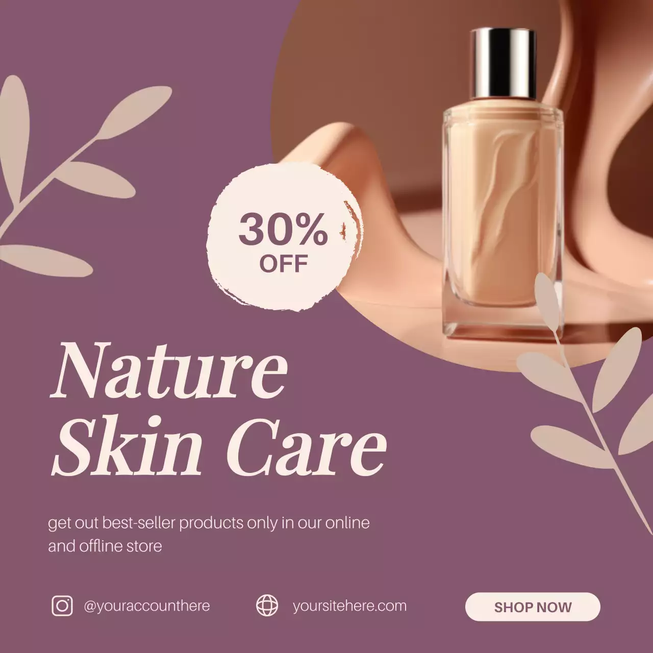 베이지 & 퍼플 모던 스킨케어 프로모션