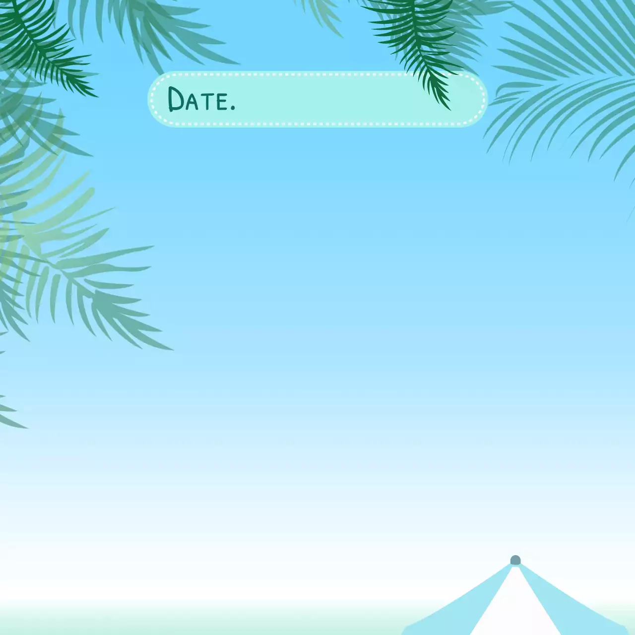 하늘색 트로피컬 포토프레임