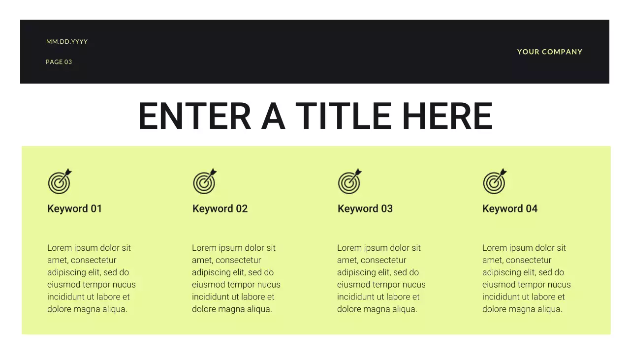 노란색 모던 예산 계획 프레젠테이션