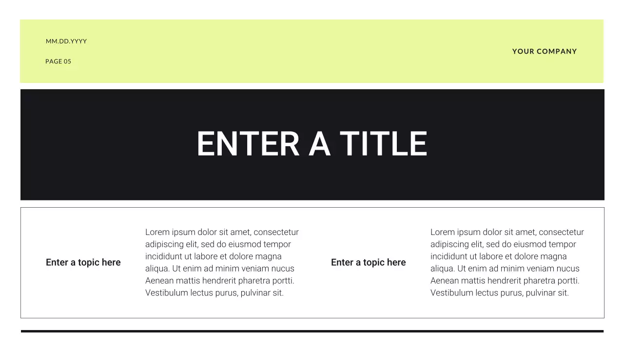 노란색 모던 예산 계획 프레젠테이션