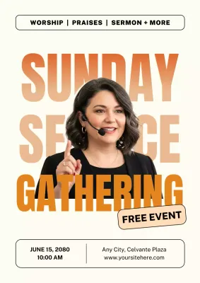 Orange Modern Gathering Announcement Poster