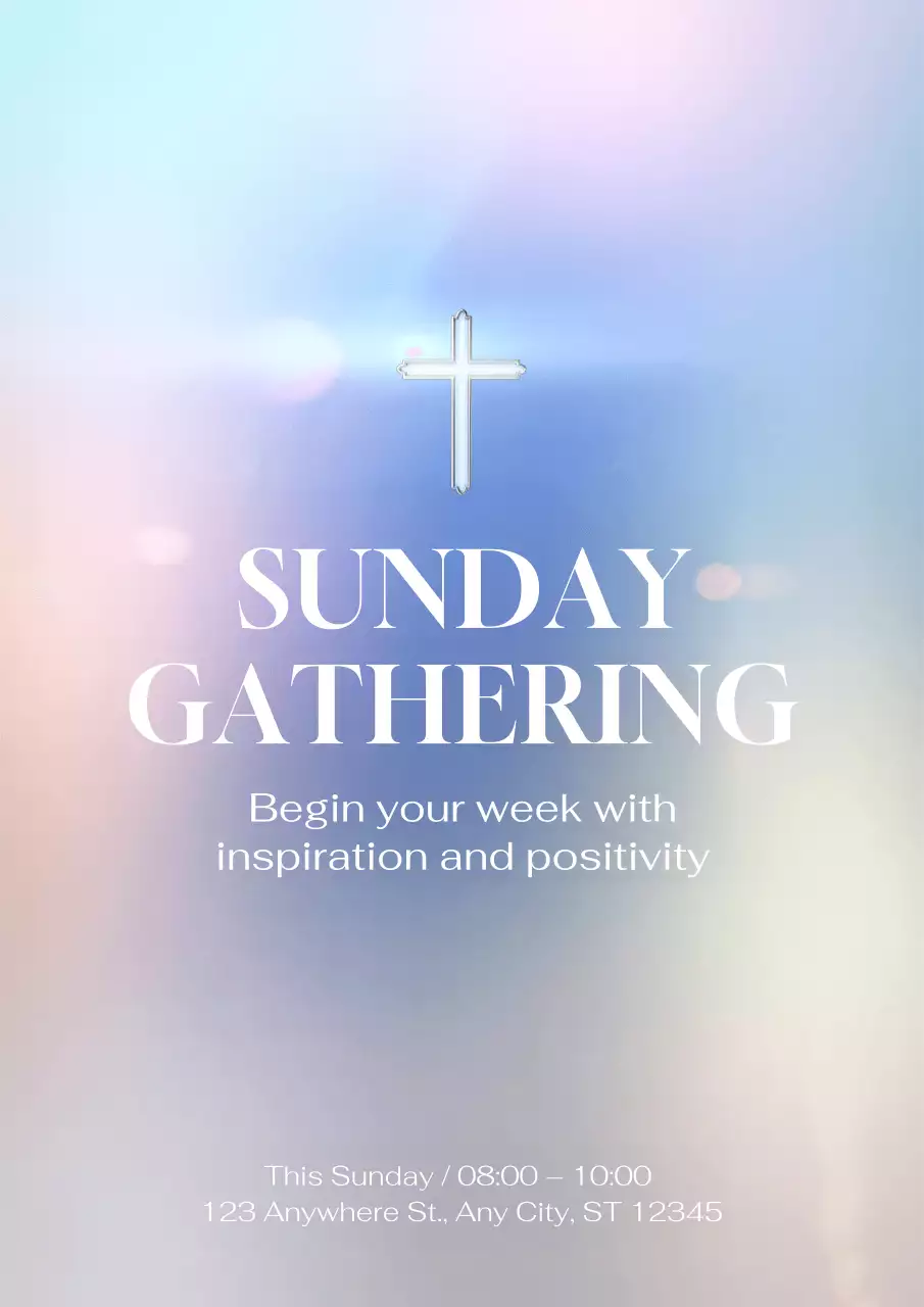 Pastel Elegant Church Announcement Poster