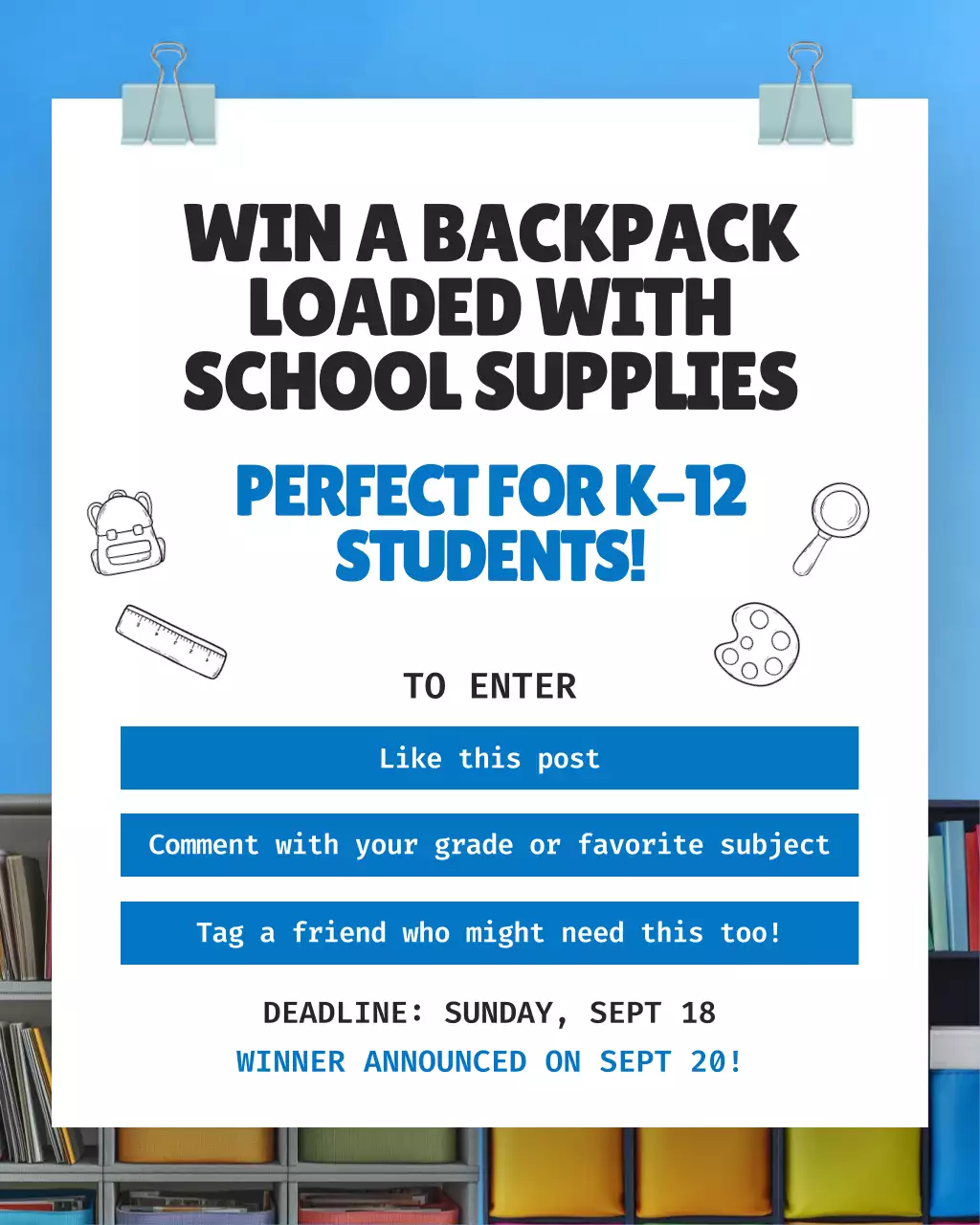 Blue Modern School Promotion Instagram Post