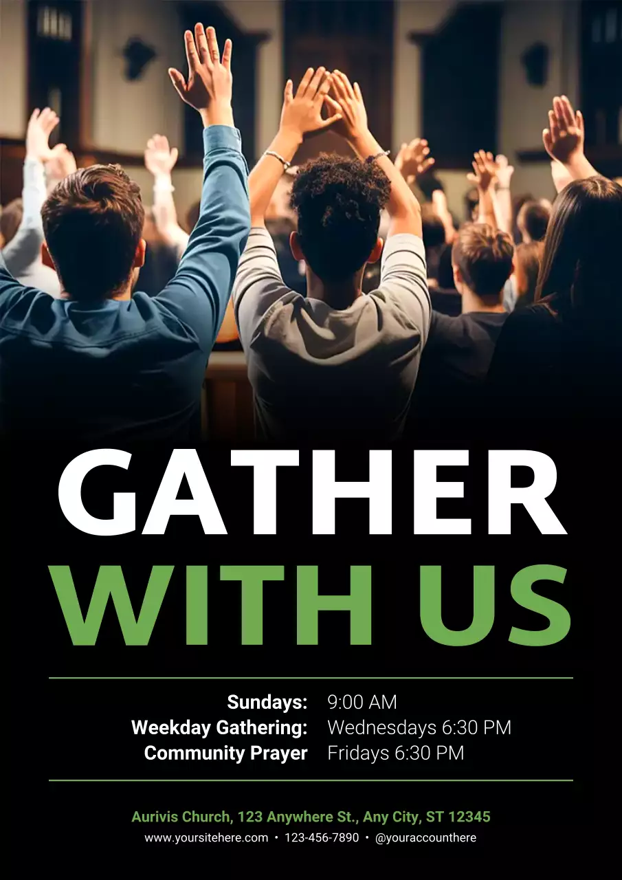 Green Modern Community Invitation Poster