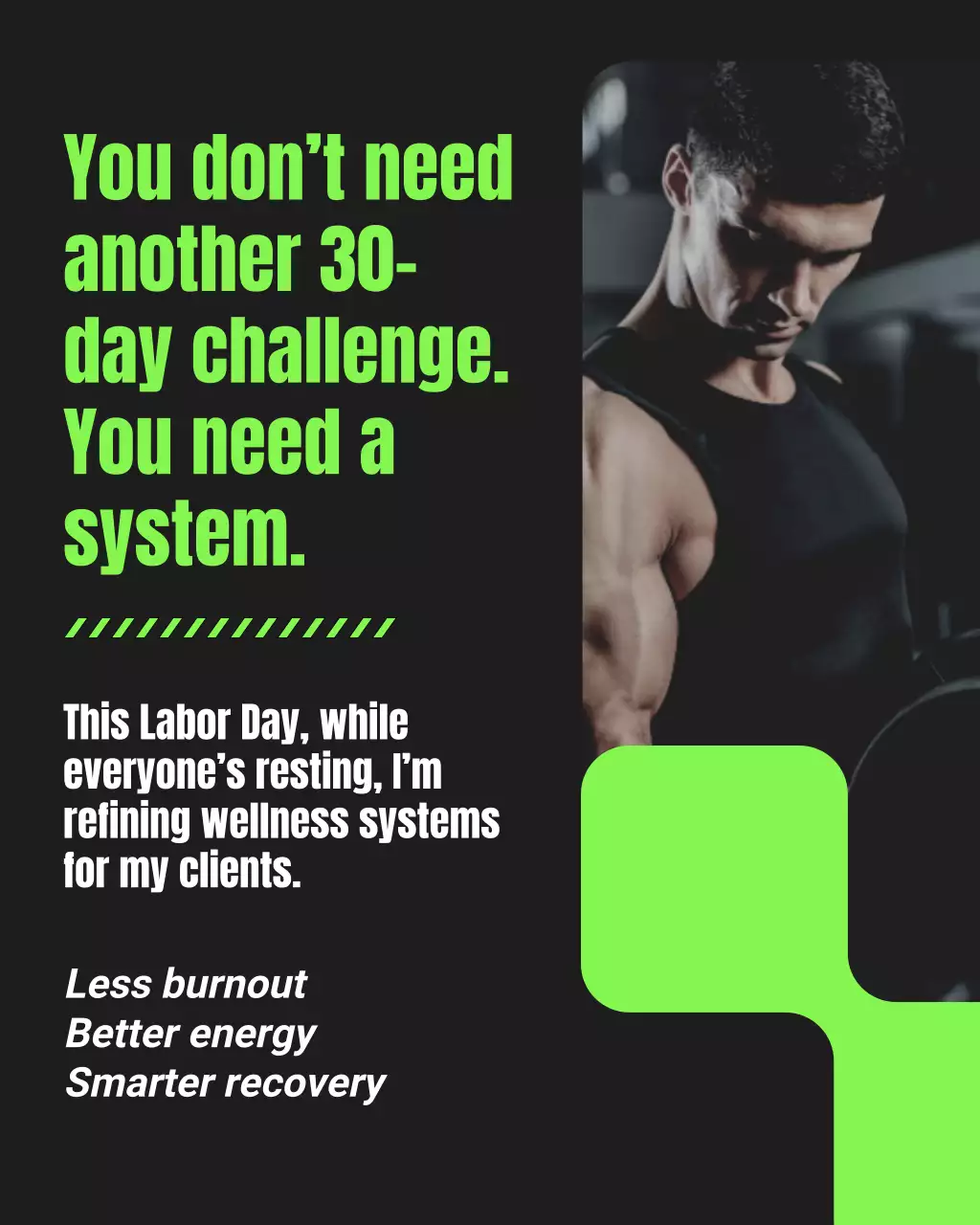 Black Bold Fitness Promotion Instagram Post