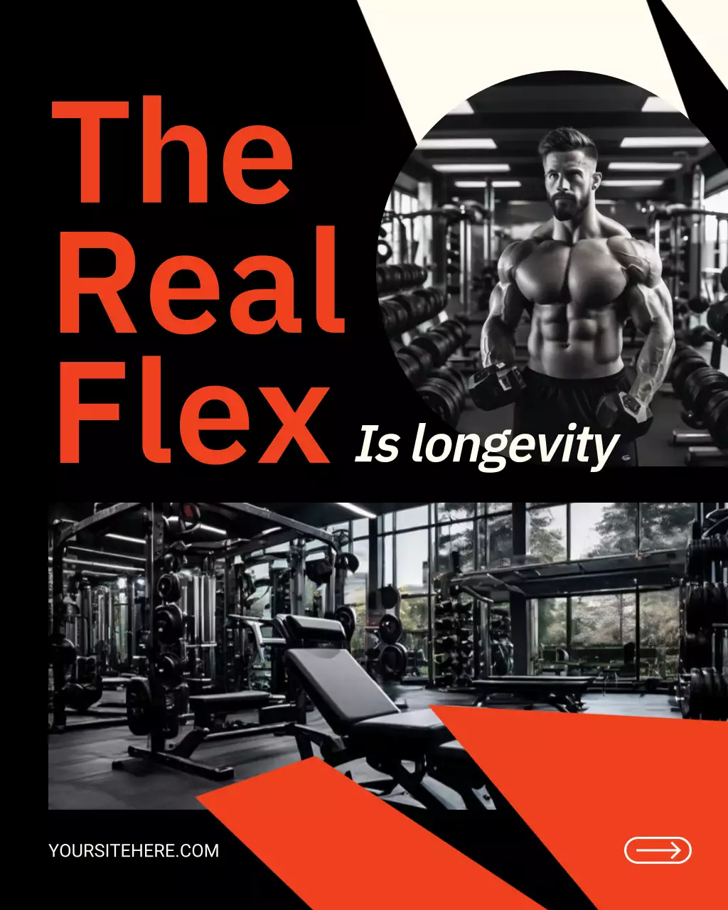 Black Modern Fitness Promotion Instagram Post