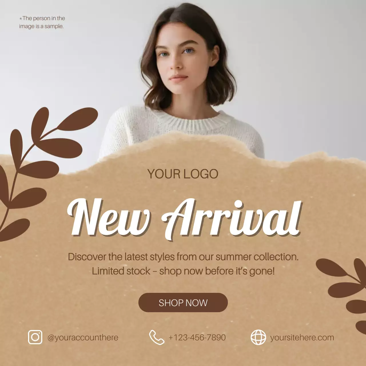 화이트와 브라운 모던 패션 광고