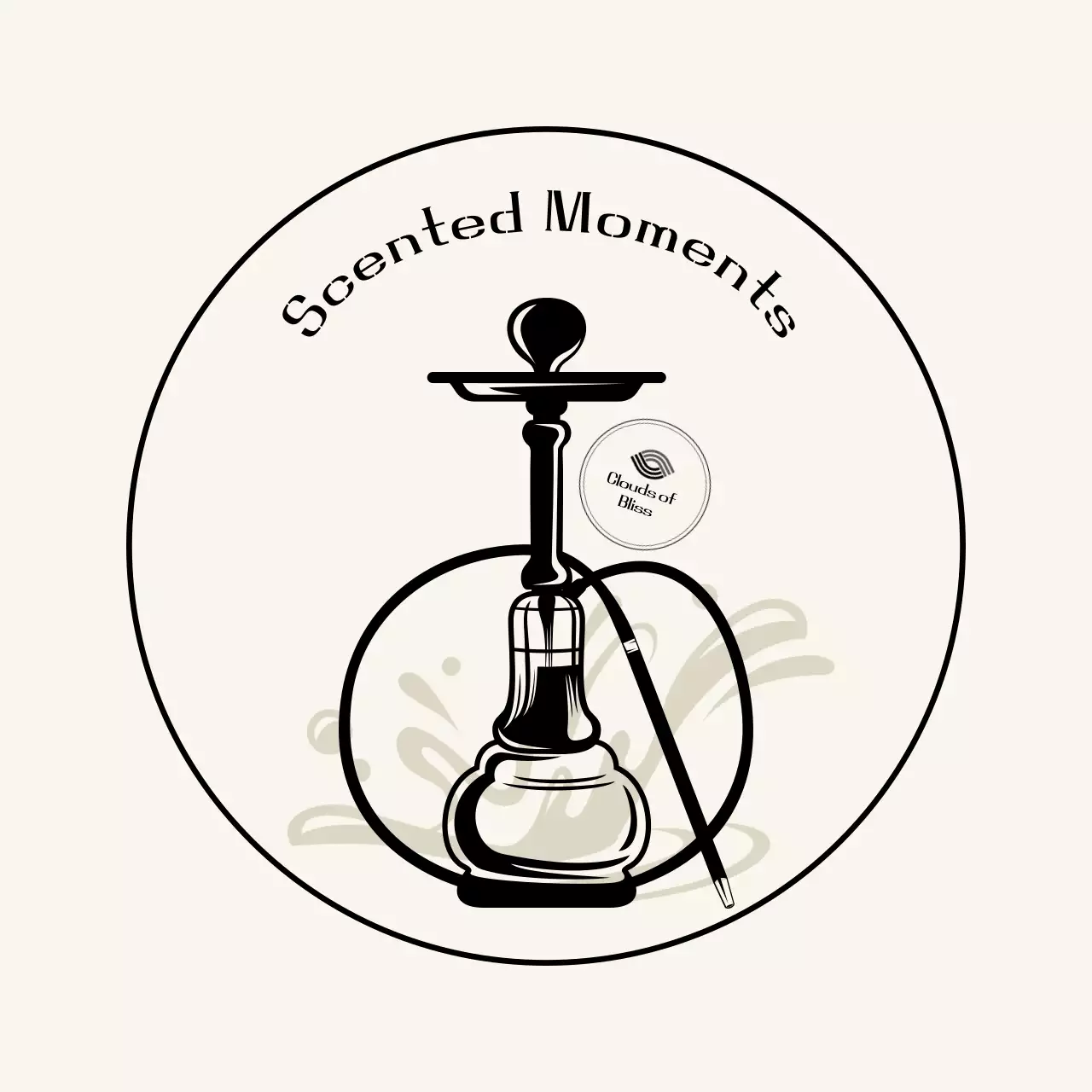 水色 クラシック シーシャ ロゴ 杯イラスト