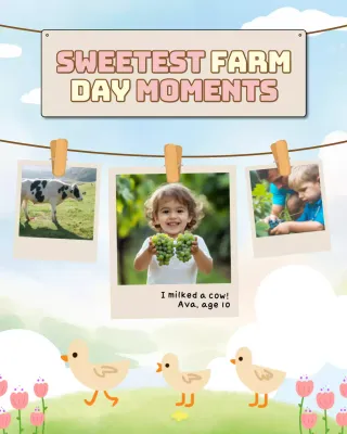 Colorful playful Farm Storybook Instagram Post
