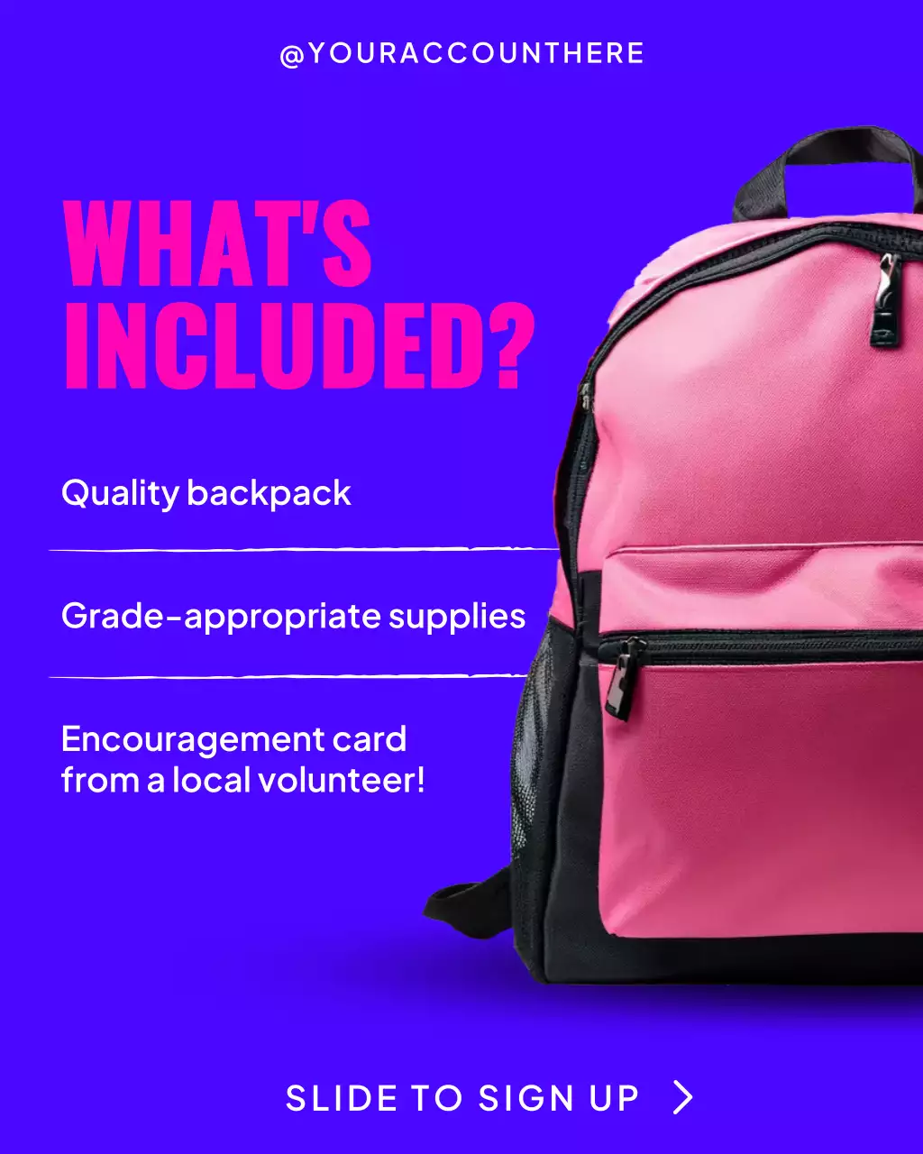 Back to School Bag Giveaway for Instagram Post