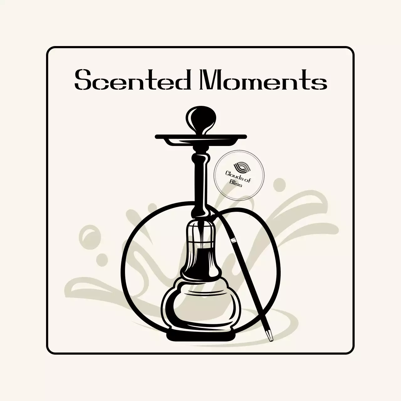 ベージュ シンプル 喫煙 ラベル 杯イラスト