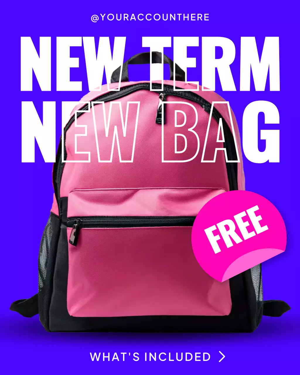 Back to School Bag Giveaway for Instagram Post