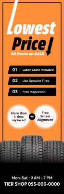 promoção de pneu moderno laranja