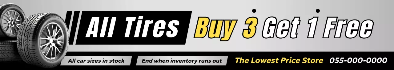 promoção de pneu cinza em negrito